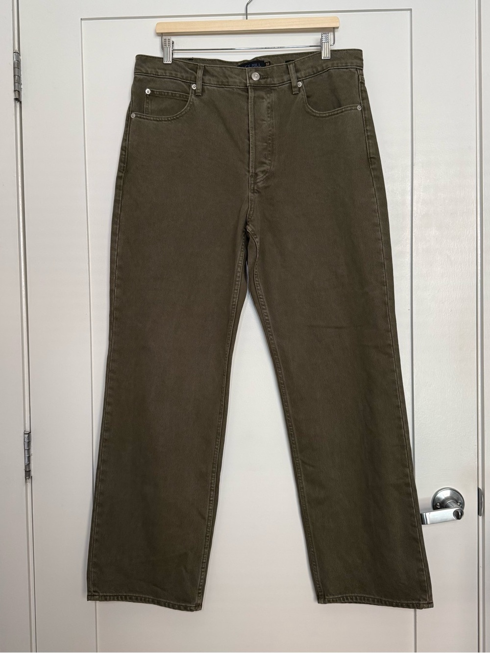 NWOT Alex Mill Jeans Mens 33 Olive Green Relaxed Streight Leg Button Fly Denim